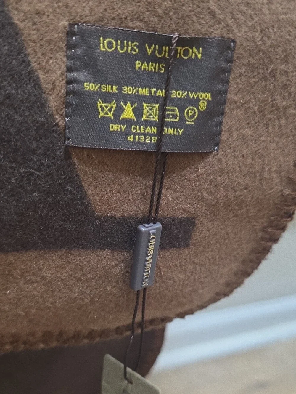 Louis Vuitton Brown & Tan Monogram Wool-Silk Blend Scarf